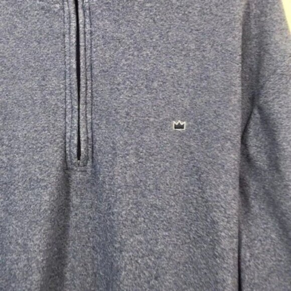 Crown‎ & Ivy Mens Pullover Sweater Quarter Zip Mock Neck Blue Casual - Picture 9 of 12